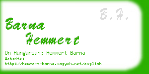barna hemmert business card
